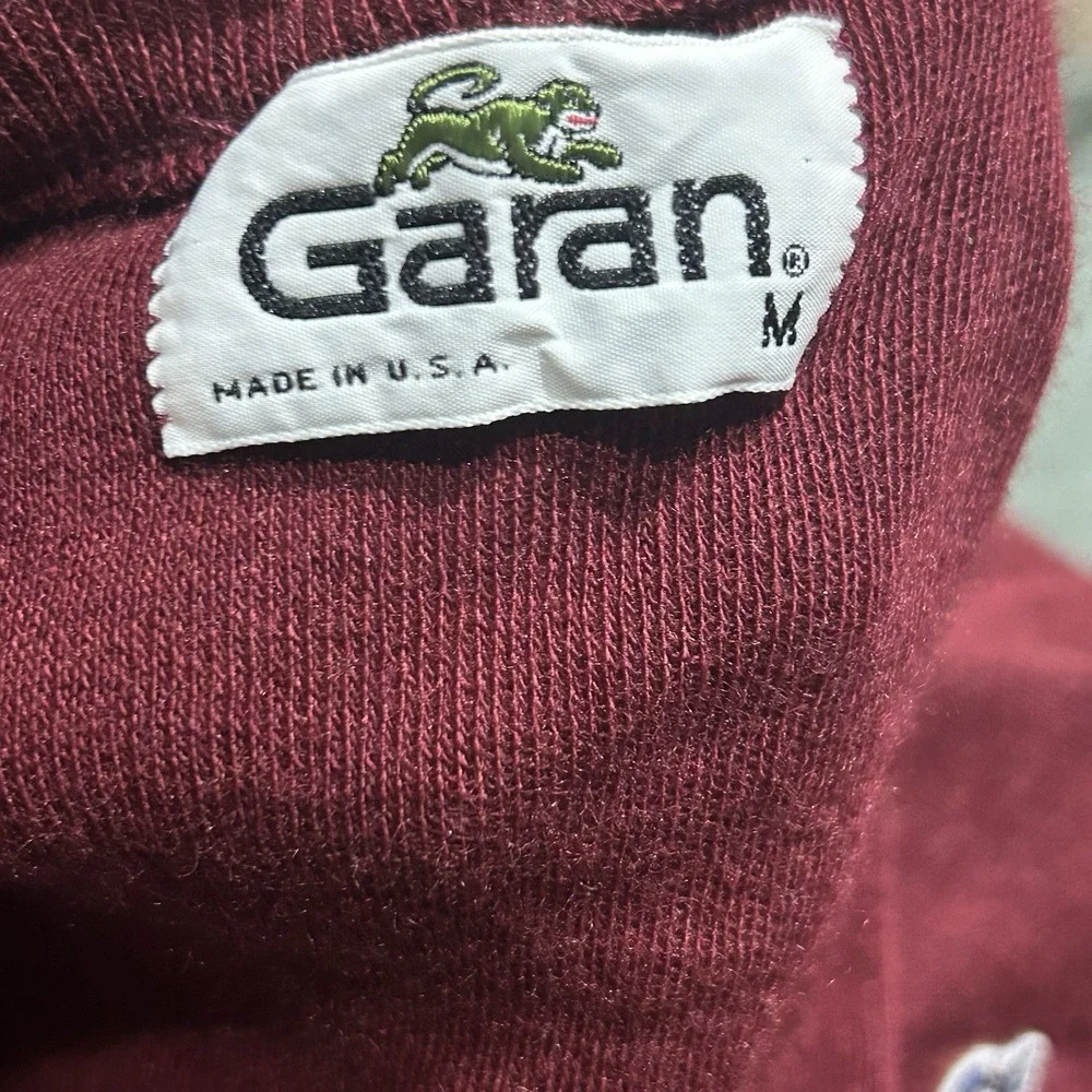 Vintage Garan V-Neck Sweater Mens M Burgundy Maroon USA 90s Retro